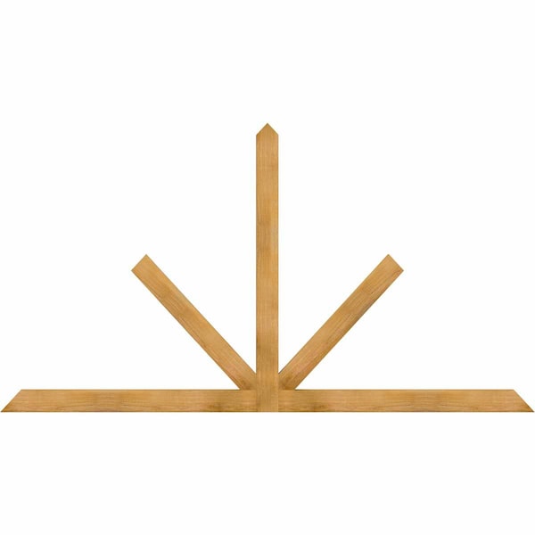 Ekena Millwork Saratoga Rough Sawn Timber Gable Bracket, Western Red Cedar, 96"W x 52"H x 2"D x 4"F, 13/12 Pitch GBW096X52X0204SAR00RWR - main